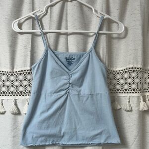 Brandy Melville Pale Blue Ruched V-Neck Cami